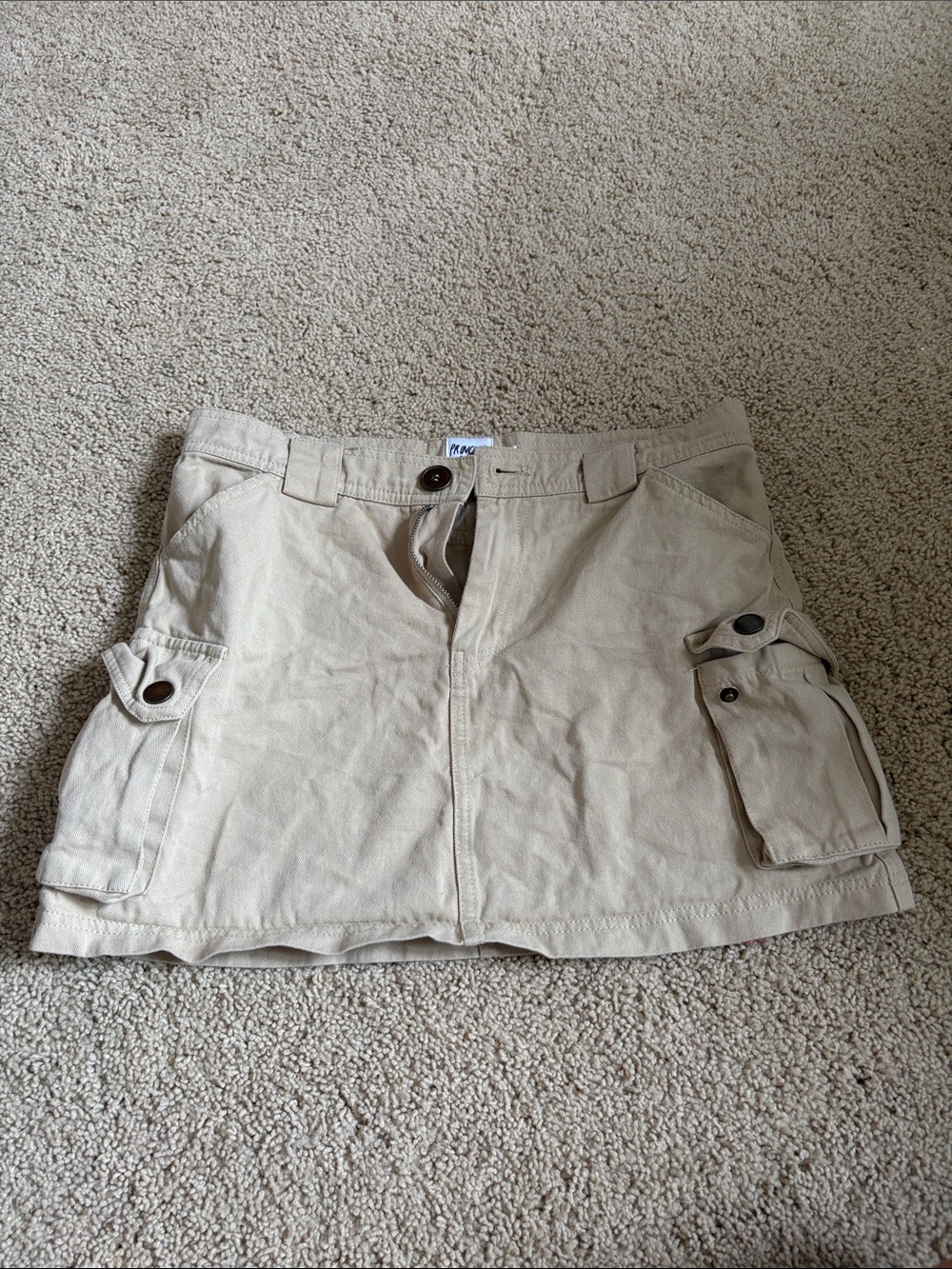 Princess Polly Beige High-Waist Mini Skirt